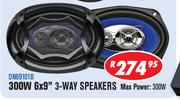 Dixon 300W 6x9" 3-Way Speakers
