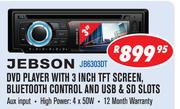 Jebson DVD Player with 3 Inch TFT Screen, Bluetooth Control And USB & SD Slots(JB6303DT)