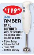 Amber Hand Blender With Detachable Stainless Steel Blending Shaft-HB-608