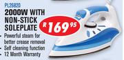 Amber Steam Irons 2000W With Non-Stick Soleplate