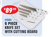 Amber Kitchen Utensils 6 Piece Knife Set With Cutting Board