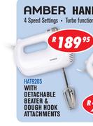Amber Hand Mixers With Detachable Beater & Dough Hook Attachments-HAT9205