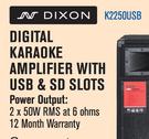 Dixon Digital Karaoke Amplifier With USB & SD Slots