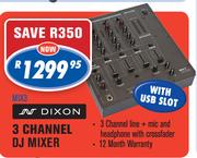Dixon 3 Channel DJ Mixer MIX3