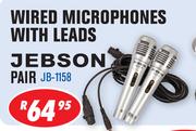 Dixon Wired Microphones With Leads Jebson Pair JB-1158