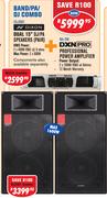 Dixon Dual 15" DJ/PA Speakers(Pair) SDJ3001+ DXNPRO Professional Power Amplifier MA-200