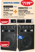 Dixon 18" DJ/PA Speakers(Pair) SDJ1801+ DXNPRO Professional Power Amplifier MA-400