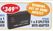 Dixon HDMI 1.3b 1 x 2 Splitter With Adapter