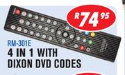 4 In 1 Remote With Dixon DVD Codes