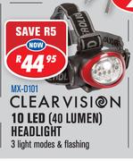 Clearvision 10 LED 40 Lumen Headlight MX-D101