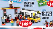 Ausini Educational Building Sets 324 Piece Bus & Gas Station