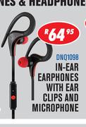 Dixon In-Ear Earphones With Ear Clips And Microphone DNQ1098
