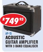 Sanchez 15W Acoustic Guitar Amplifiers With 3 Band Equaliser AP-15