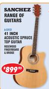 Sanchez 41 Inch Acoustic Spruce Top Guitar Rosewood Fingerboard & Bridge A-C41S1
