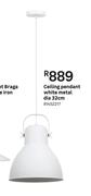 Ceiling Pendant White Metal Dia 32cm