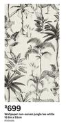 Wallpaper Non Woven Jungle Leo White 10.5m x 53cm