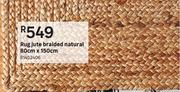 Rug Jute Braided Natural 80cm x 150cm