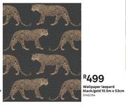 Wallpaper Leopard Black/Gold 10.5m x 53cm