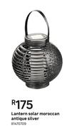 Lantern Solar Moroccan Antique Silver