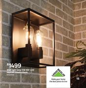 Inspire Omalia Black LED Solar PIR 100 Degree Wall Light