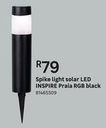 Inspire Praia RGB Black Solar LED Spike Light