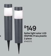Inspire Praia Plastic 2 Piece Solar LED Spike Light