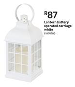 Lantern Battery Operated Carriage White