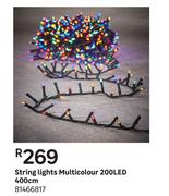 String Lights Multicolour 200 LED 400cm