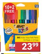 Bic Kids Visa Felt Pens 10 Pack + 2 Free