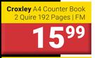 Croxley A4 Counter Book 2 Quire/192 Pages/FM