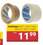 Sellotape Buff/Clear Tape 48mm x 50m/100m