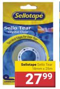 Sellotape Sello Tear-18mm x 25m