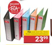 PNA Lever Arch File 70mm Board Assorted Solid Colours