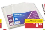Nexx A4 Filling Pockets 10 Pack/100 Pack/40 Micron