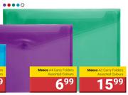 Meeco A3 Carry Folders Assorted Colours
