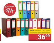 PNA Lever Arch File 75mm Polyprop Assorted Colours