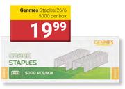 Genmes Staples 26/6 5000 Per Box