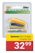 Genmes Mini Stapler + Staples Set