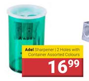 Adel Sharpener 2 Hole With Container Assorted Colours