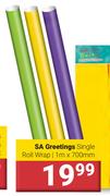 SA Greetings Single Roll Wrap 1m x 700mm