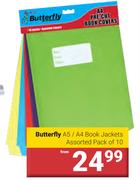 Butterfly A5/A4 Book Jackets Assorted Pack Of 10