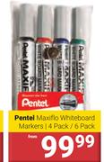 Pentel Maxiflo Whiteboard Markers 4 Pack/6 Pack