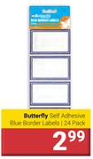 Butterfly Self Adhesive Blue Border Labels 24 Pack