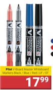 Pilot V Board Master Whiteboard Markers Black/Blue/Red/UF/EF