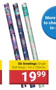 SA Greetings Single Roll Wrap-1m x 700mm