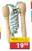 Butterfly Skipping Rope With Wooden Handles