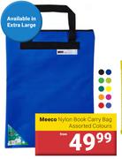 Meeco Nylon Book Carry Bag Assorted Colours