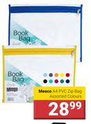 Meeco A4 PVC Zip Bag Assorted Colours