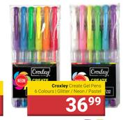 Croxley Create Gel Pens 6 Colours Glitter/ Neon/ Pens