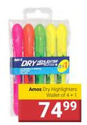 Amos Dry Highlighters-Wallet Of 4+1
